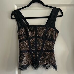 Bebe Women's Black and Cream Corset